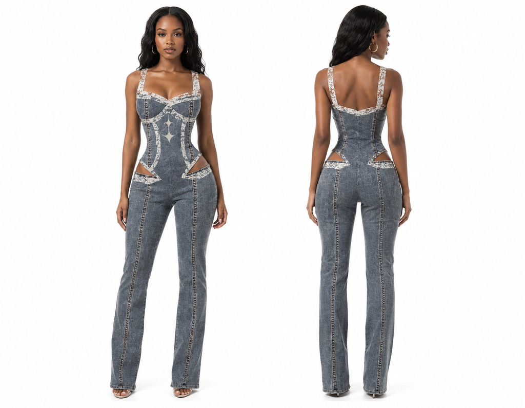 WAY 2 EXOTIC DENIM JUMPSUIT TALL GIRL EDITION